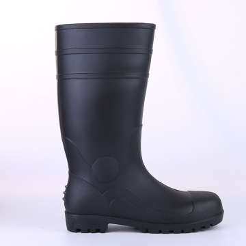 Comfortable Black Safety Work Boots with Steel Toe for Construction & Factory Workers