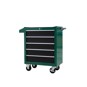 DIY Green Rolling Tool Cabinet with 5 Drawers