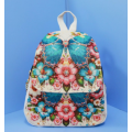 Mochila multifuncional tejida en jacquard teñida con hilo bohemio