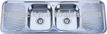 Kitchen sink stainless steel of KID13848 with two draining boards