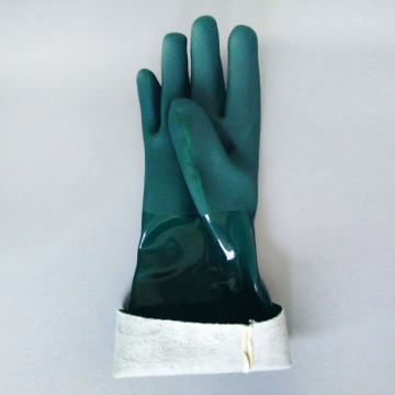 Guantes de marca de trabajo de trabajo de jersey verde de PVC