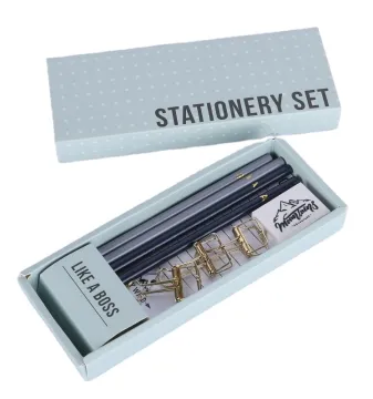 Promotional School Pencil Eraser Binder Box Gift Business Stationery Set for Office