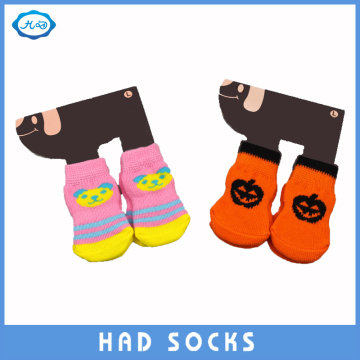 Cute Custom Cotton Dog Shoes/Socks with PVC anti-slip