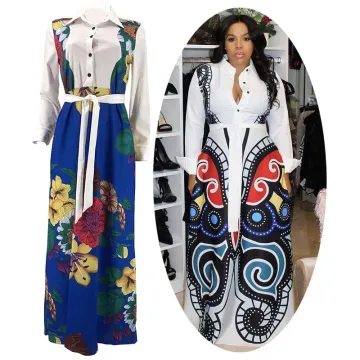 African Ethnic Wear: Long Dashiki Dresses and High Slit Skirts