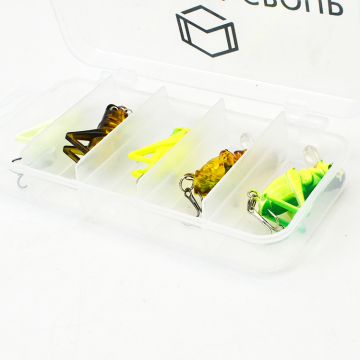 5pcs 38mm Colorful Locust Insect Hard Fishing Bait Lure Set with Tackle Box