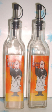 Glass oil and vinegar bottles