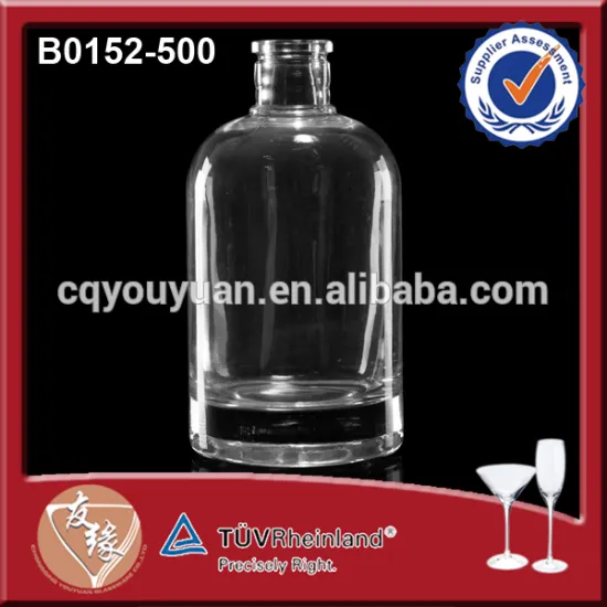 Clear Mini Hand Sanitizer Boston Round Bottle Glass 500