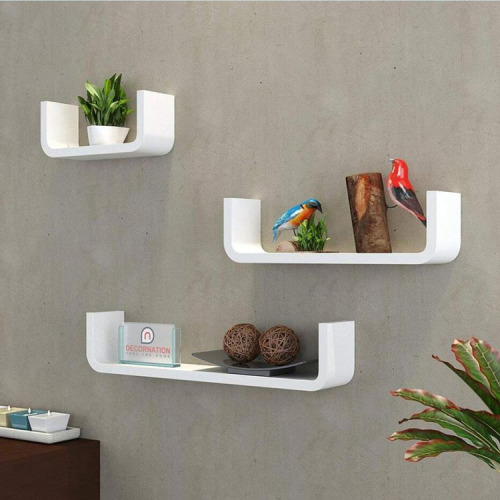 Floating Wall Shelf Set of 3 U Shape