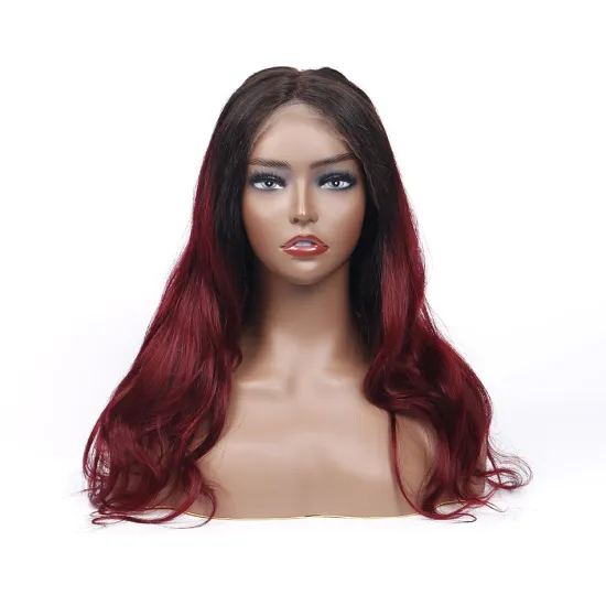 100% Brazilian Human Hair Ombre Body Wave Lace Closure Wig Natural 1B 27 1B 99J 1B Burgundy 1B30 Colored Body Wave Wigs