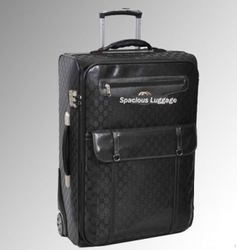 Buy New  Designer Luggage Beige GG Fabric and Black Leather 189775