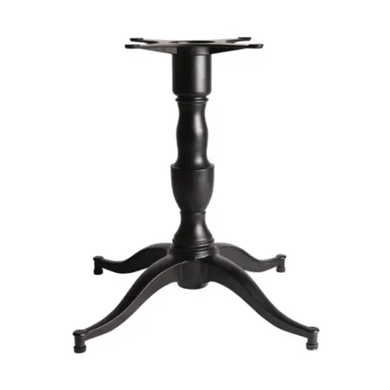 Durable Black Vase Four-Leg Powder-Coated Cast Iron Restaurant Table Base