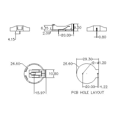 Coin Cell Holders FOR CR2430B BT-S-SN-R-CR2430B