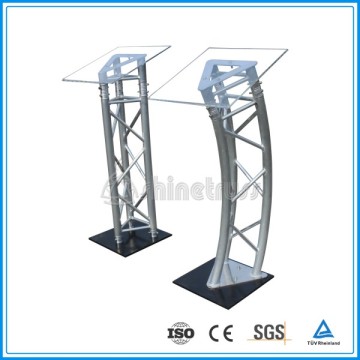 acrylic speech podium with aluminum truss structure