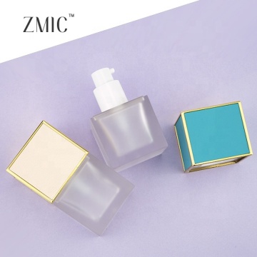 30ml Glass Liquid Foundation Full Coverage Square Frosted Bottle Manufacturers