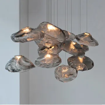 Modern Designer Glass LED Cloud Pendant Lamp for Hotel, Restaurant, Villa, and Staircase Decor