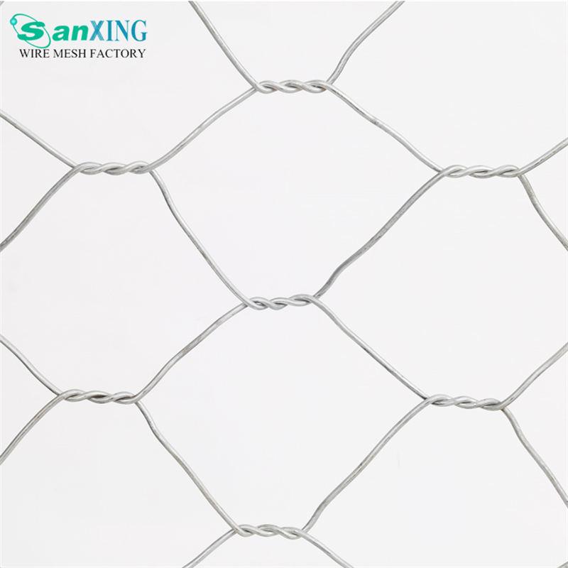 Mesh di filo esagonale con rivestimento zincato e rivestito in PVC