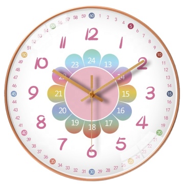 Kids Colorful Modern Learning Mur Clock for Children's Room