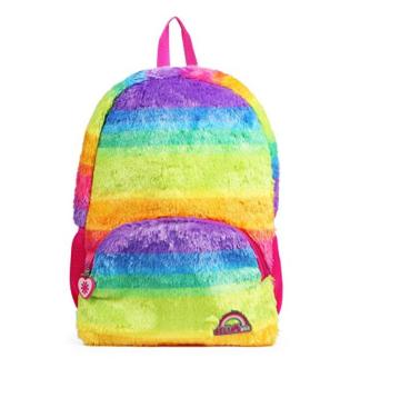 MOCHILA DE PELUCHE DE ARCO IRIS -0