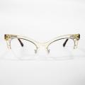 Damskie Clear Cat Eye Semi -Bezprawne okulary okulary