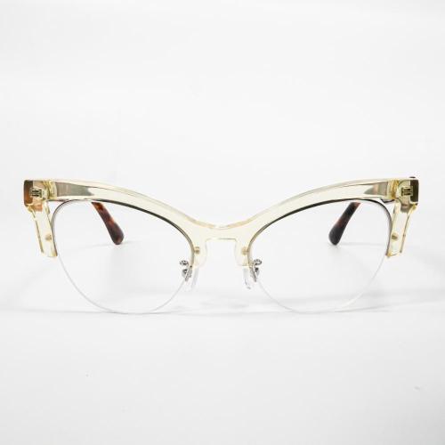 Damskie Clear Cat Eye Semi -Bezprawne okulary okulary