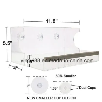 Wholesale Crystal Clear Acrylic Bird Feeder with Suction Cup