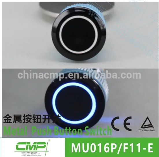 CMP illuminated switch anti vandal black plastic push button with led