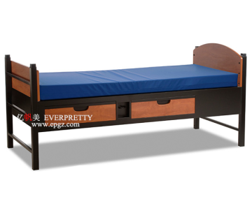Modern Heavy Duty Steel Single Bunk Bed with Storage Cabinet