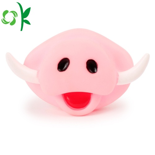 Adorável silicone rosa pig mastigar brinquedo de cachorro impermeável