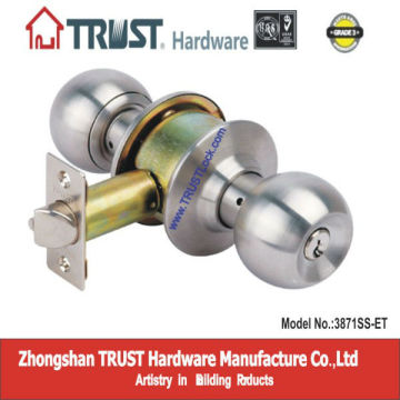 TRUST 3871SS-ET:ANSI Grade 3 Cylindrical residential Knob Lock
