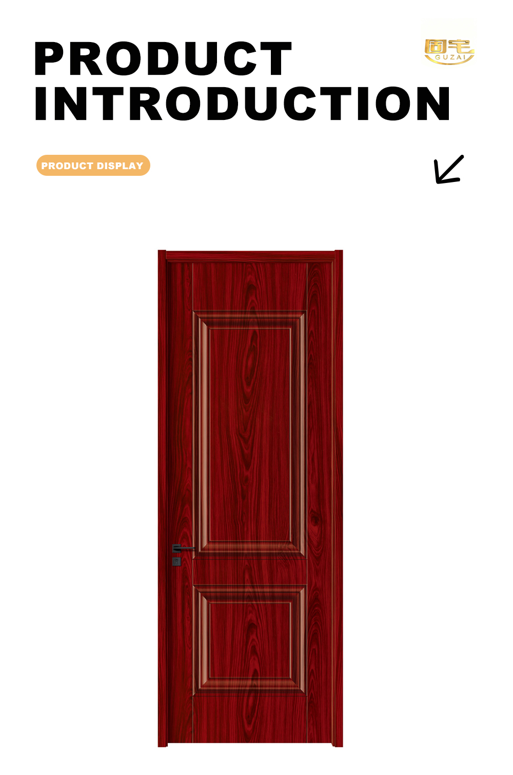 Elegant Red Walnut Molded Interior Door