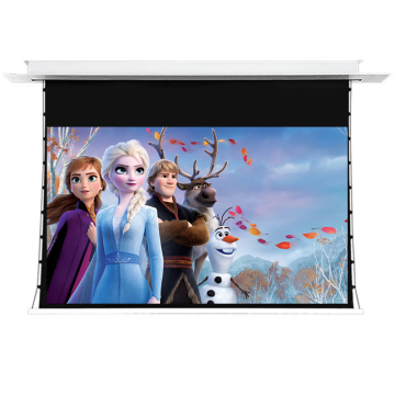 AI Smart 92 Inch ALR Projector Screen: Motorized Tab-Tensioned Ceiling Recessed