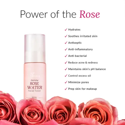 Private Label Rose Water Face Toner - Anti-Aging Hydrating Moisturizing Spray