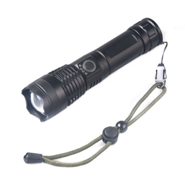 High-Power USB Rechargeable XHP P50 Tactical LED Flashlight for Hiking and Camping