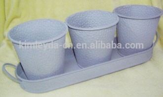 Vintage Round Planter Pots 10cm - set of 3