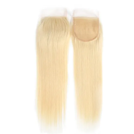 Customization Brazilian Virgin Remy Ombre Hair Blonde Straight 613 4*4 13*4 Lace Closure