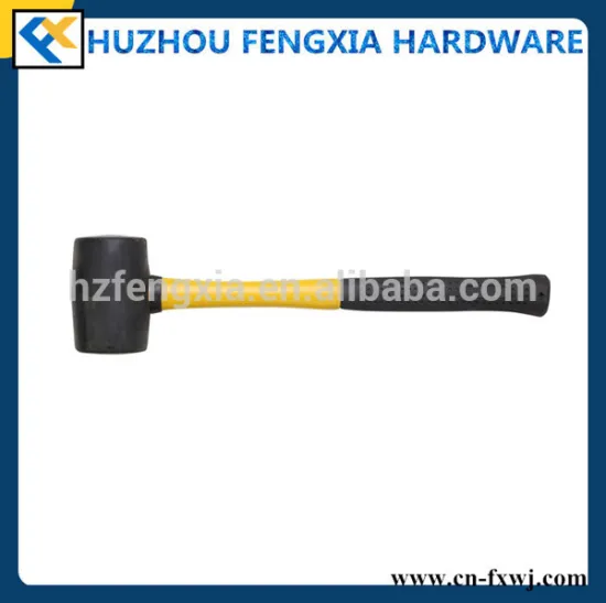 FX06007 Double Color Fiberglass Handle Rubber Mallet Hammer