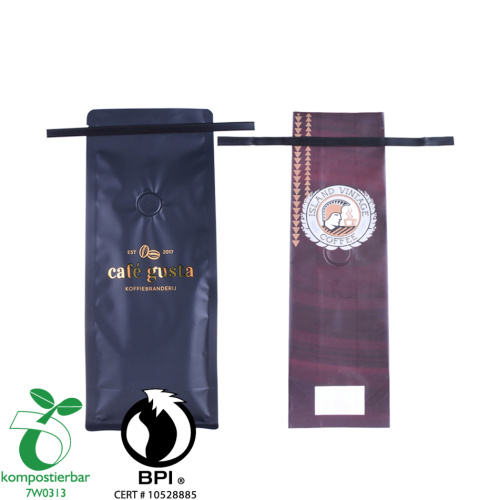 Tas kopi ramah lingkungan dengan gusset 12 oz