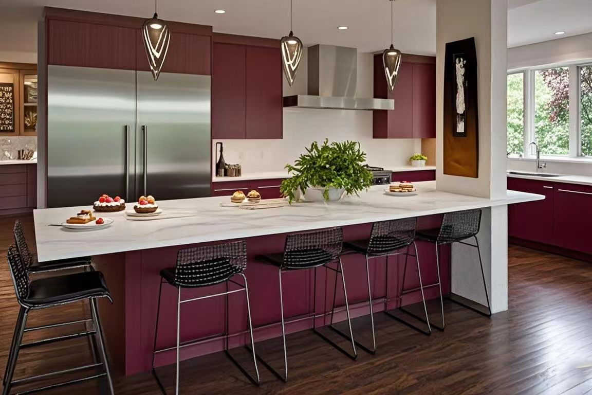 open plan kitchen stainless steel