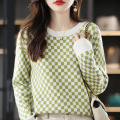 All wool knitted sweater for aged women