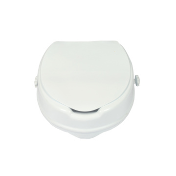 Wit plastic 4-inch verhoogde toiletbril met deksel