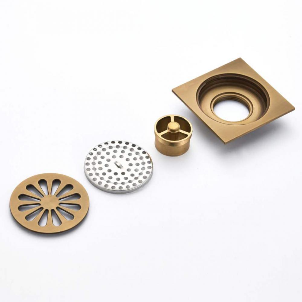 Quartet bathroom toilet floor anti-odor copper material antique floor drain copper bounce core