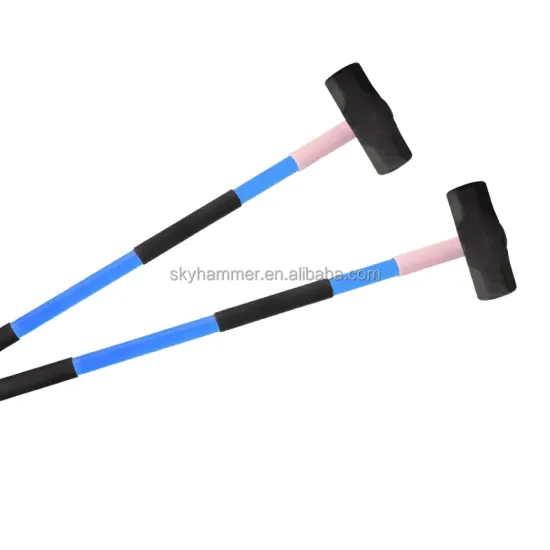 Professional Octagonal Slide Stone Sledge Hammer with 20LB Forged Head and Long Fiberglass Handle for Heavy Duty Construction and Demolition Tasks
