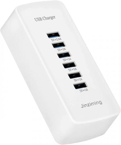 Cargador USB inteligente multifuncional de 30 W y 6 puertos