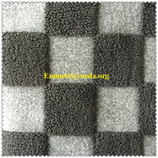 Stereo black light grey colours check patterns 100% polyester jacquard knit fabric