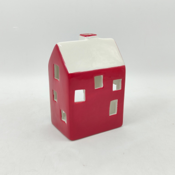Snow Roof Ceramic House Candle Holder
