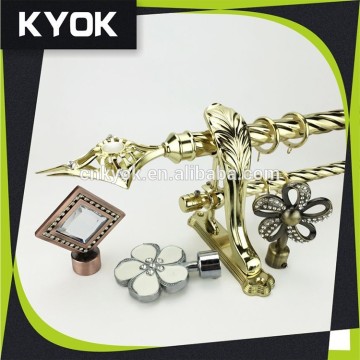 Gold curtain rods and accessories , curtain accessories wholesale , flat curtain rods