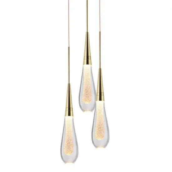 Modern Gold LED Ceiling Light Crystal Chandelier for Bedroom and Restaurant