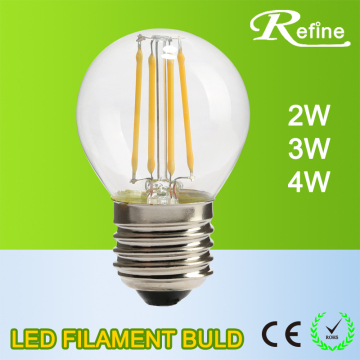 Trade assurance high quality A60 4W 6W 8W full glass led filament bulb