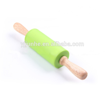 Kids mini silicone rolling pin with plastics handle