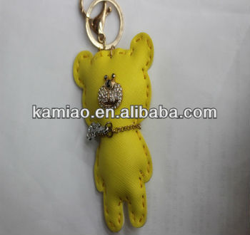 fashion alloy accessory pendant bear chain pendant with crystal